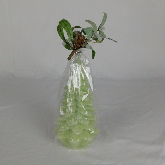 Holiday Designs Other - Christmas Tree Candle Light Green Glitter Wax New 8.5" Tall Holiday Design